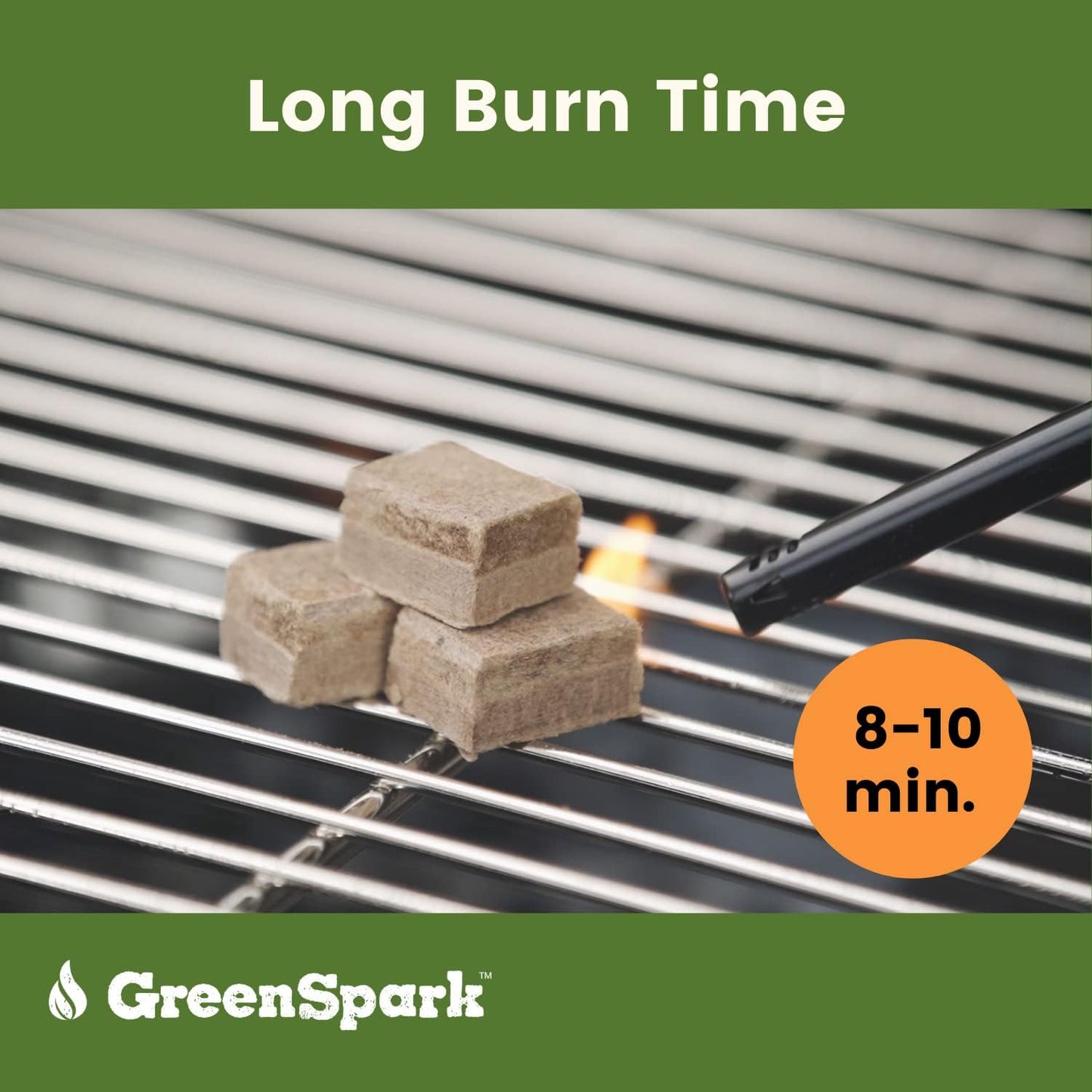 GreenSpark Firestarters Square 160 Pcs Natural Fire Starters for Grill, Smoker, Pizza Oven, BBQ, Wooden & Pellet Stove, Fire Pit, Long Burn