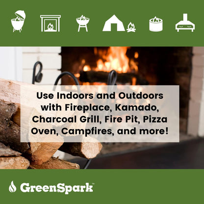 GreenSpark Firestarters Square 160 Pcs Natural Fire Starters for Grill, Smoker, Pizza Oven, BBQ, Wooden & Pellet Stove, Fire Pit, Long Burn
