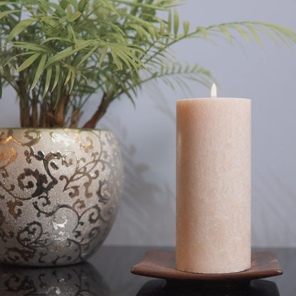 Unscented Pillar Natural Candles, Clean Burning, Dripless, Smokeless Set of 4 (2.75” x 3” Marble White)