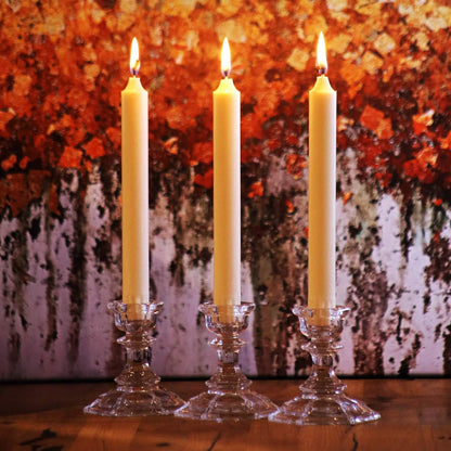 Tall Natural Marble Taper Dinner Candles, Clean Burning, Smokeless (16 Count)